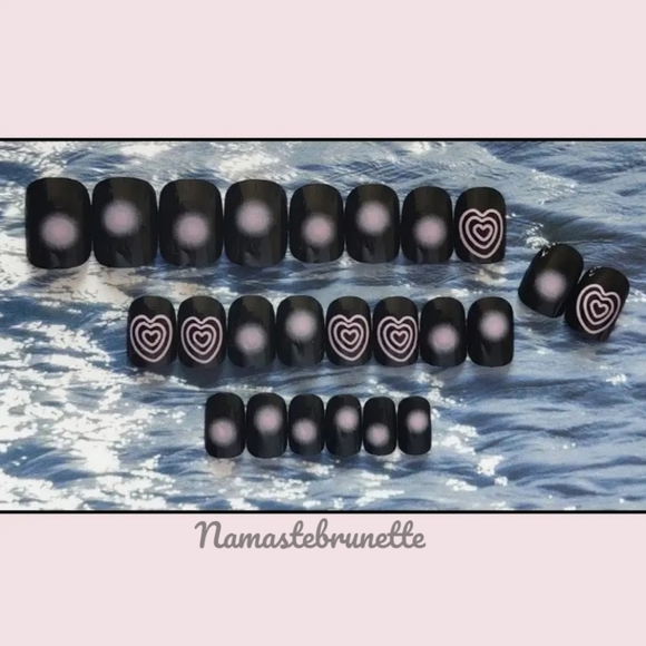 2/$16 Pink Hearts Press On Nails - Picture 4 of 13